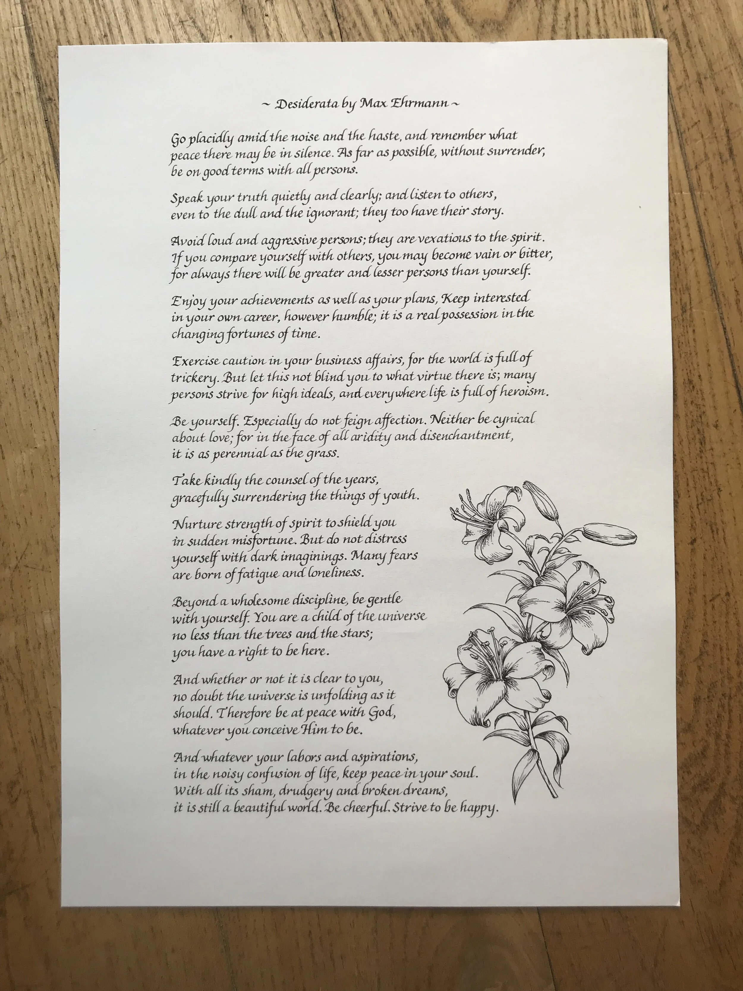 illustrated Calligraphy poem