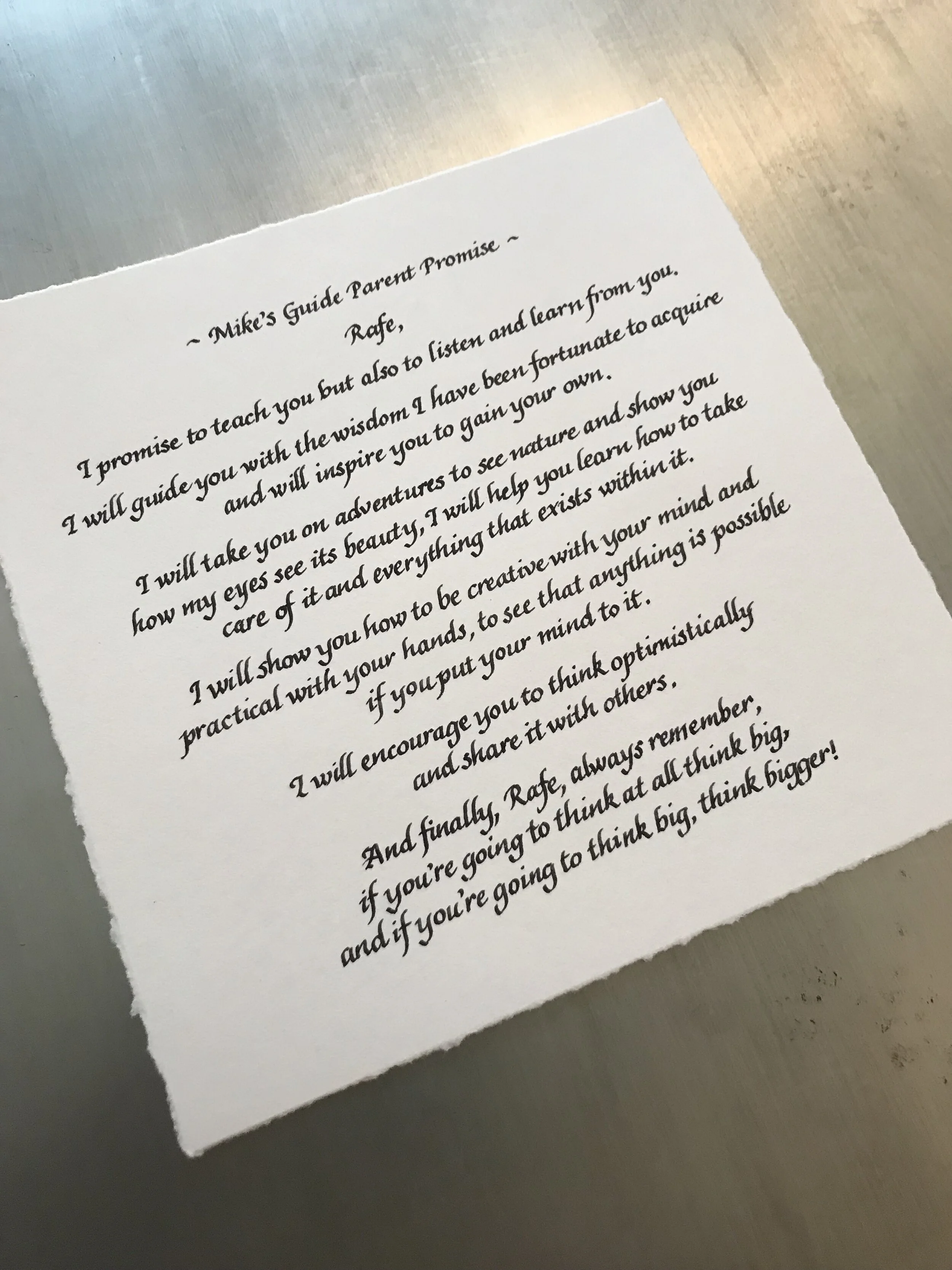 Calligraphy promise