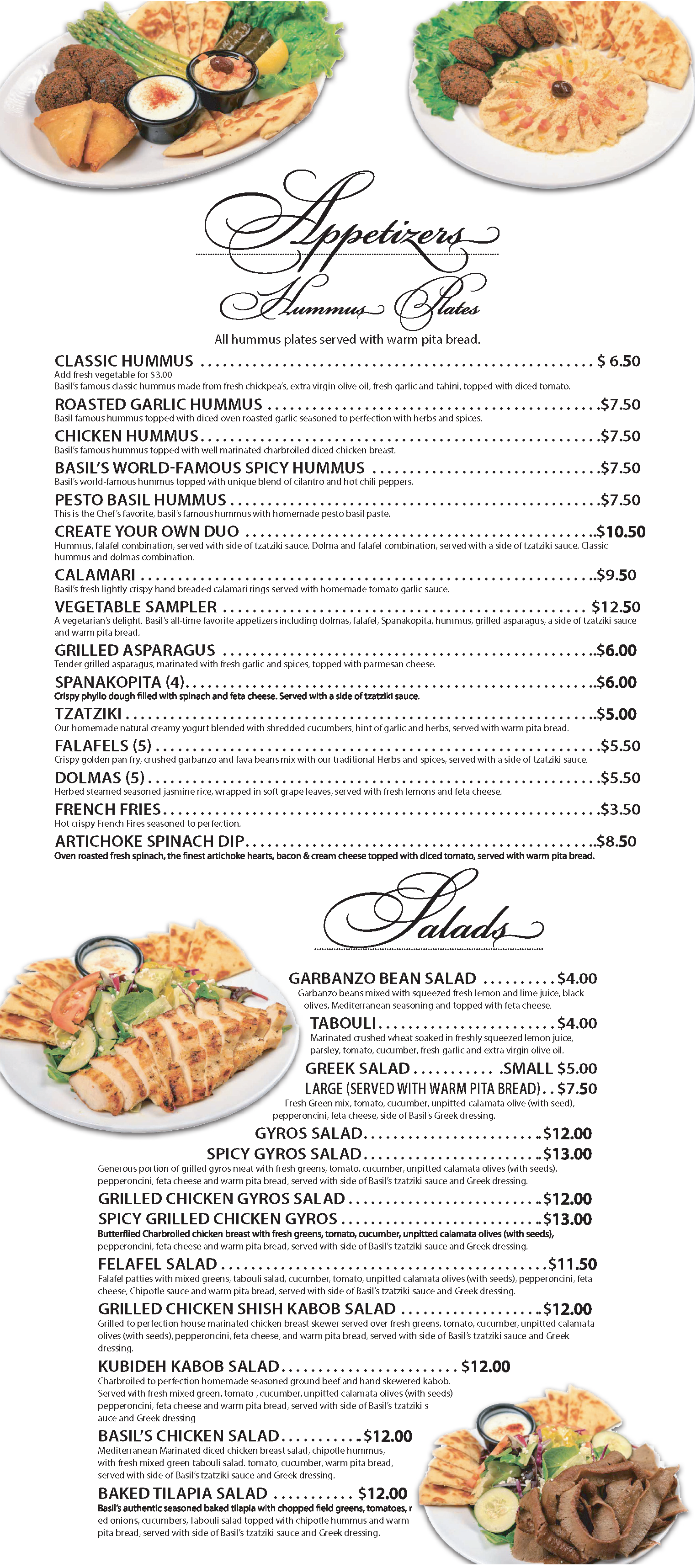 DINE IN — Basil Mediterranean Cafe