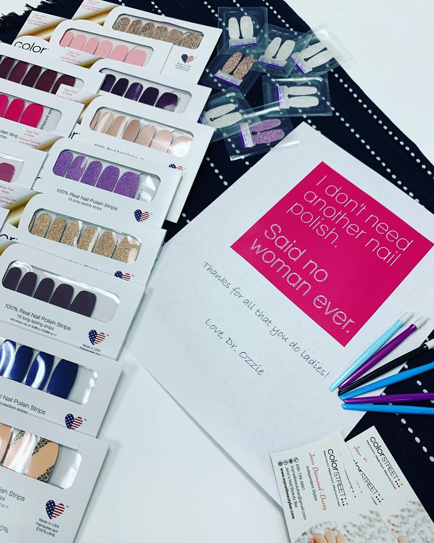 Day Three of Staff Appreciation Week here at DPDO!
&bull;
I don&rsquo;t need another nail polish... said no woman ever!
&bull;
Enjoy your at home mani kits ladies! Thank you for all you do! 💗