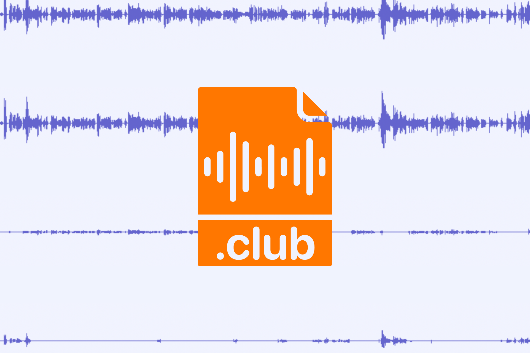 Audiogolven met daarop een bestandsicoon van het type .club.