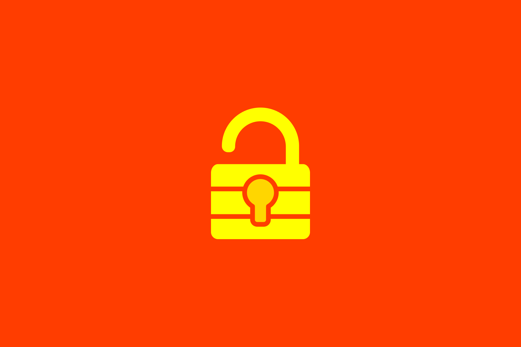 Een Chinese vlag, met een geopend security-slot.