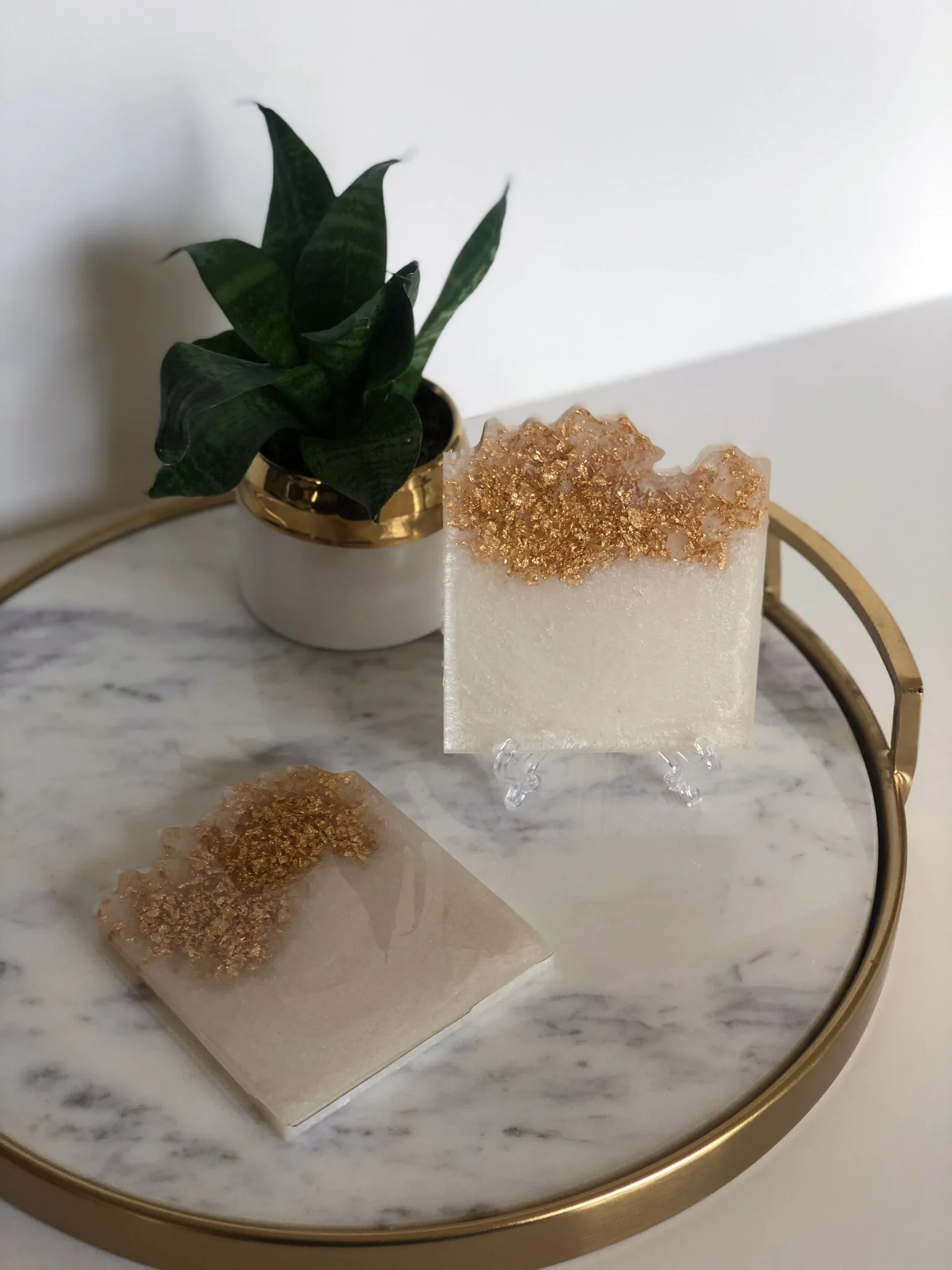 Rectangle Geode Resin Coasters