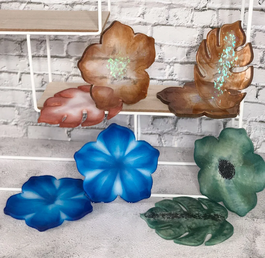 Flower and Monstera Leaf Coaster