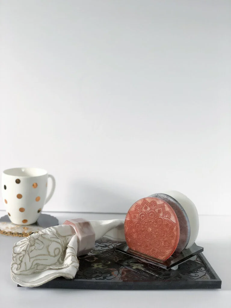 Embossed Mandala Circle Coasters