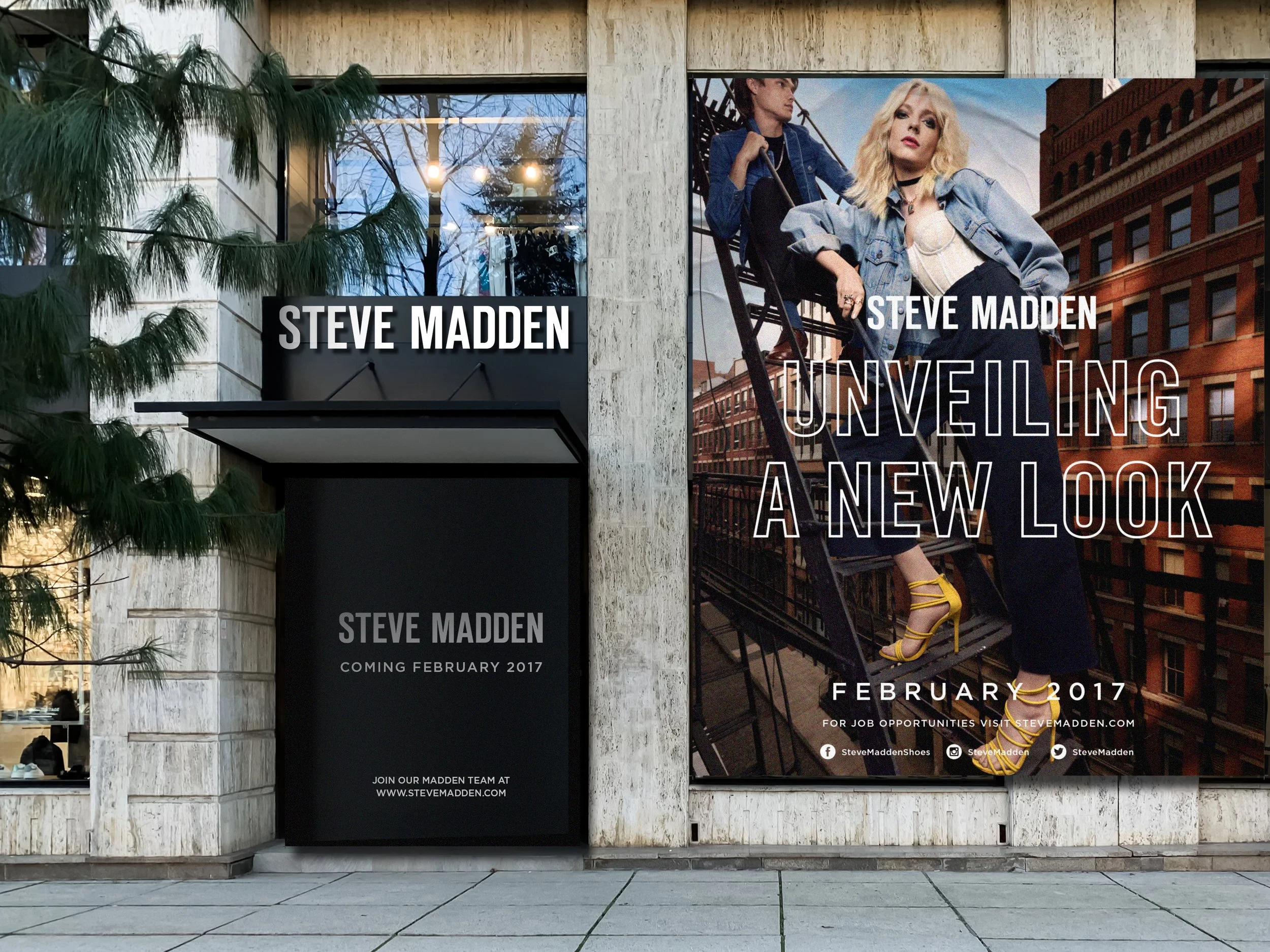 Steve Madden Coming Soon Store Advertising Wrap Design