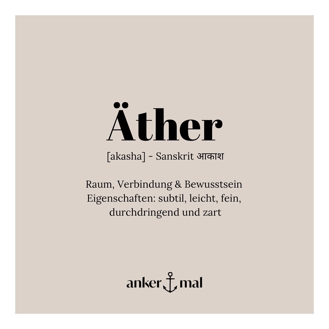 RAUM//
⠀⠀⠀⠀⠀⠀⠀⠀⠀⠀⠀
&Auml;ther, oder auch Raum, ist das 5. Element in der ayurvedischen Lehre. Vielleicht erscheint es dir ungew&ouml;hnlich, ist doch in unserer Welt meistens nur von den vier Elementen die Rede. Dabei spielt &Auml;ther eine so entsch