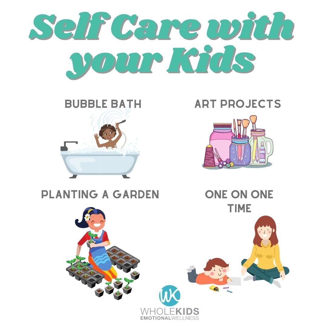 Your child's version of self care probably looks different than your version of self care - ask your child what relaxes them and makes them feel  their happiest, and help them work that activity into their schedule. ⁠
⁠
Make self care for the whole f
