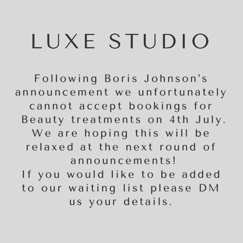 Not the news we&rsquo;d hoped for! 😔 We are still looking for Hairdressers and aiming to open for 4th July for those people so please get in touch or tag friends looking for chairs to rent!
.
.
.
.
#beautystudionorwich #microbladingnorwich #aestheti