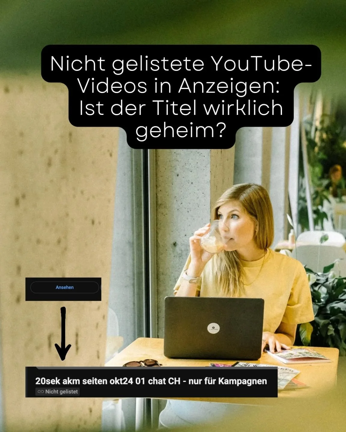 Wusstet ihr, dass bei YouTube-Anzeigen mit &quot;nicht gelisteten&quot; Videos die Videotitel trotzdem sichtbar sind?

Viele Unternehmen nutzen &quot;nicht gelistete&quot; Videos f&uuml;r ihre YouTube-Anzeigen. Die Annahme ist oft: Diese Videos ersch
