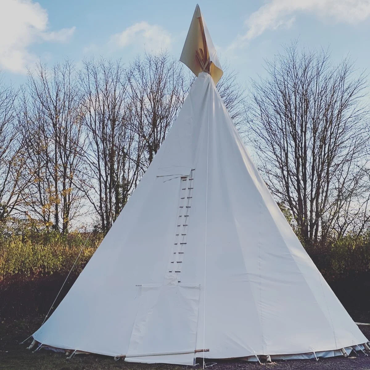tipi with a hat