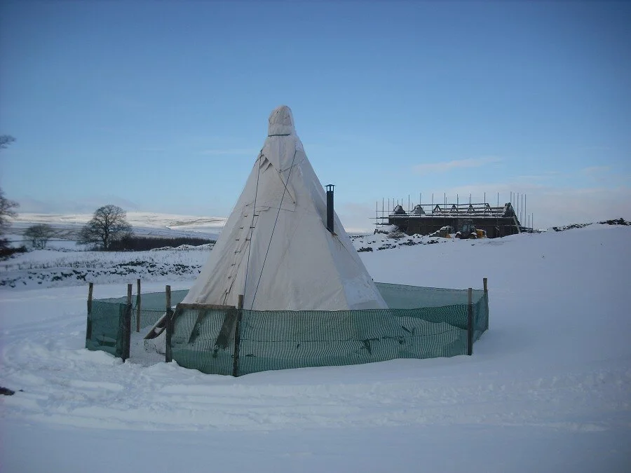 keeping warm in a tipi in -18 north yorkshire