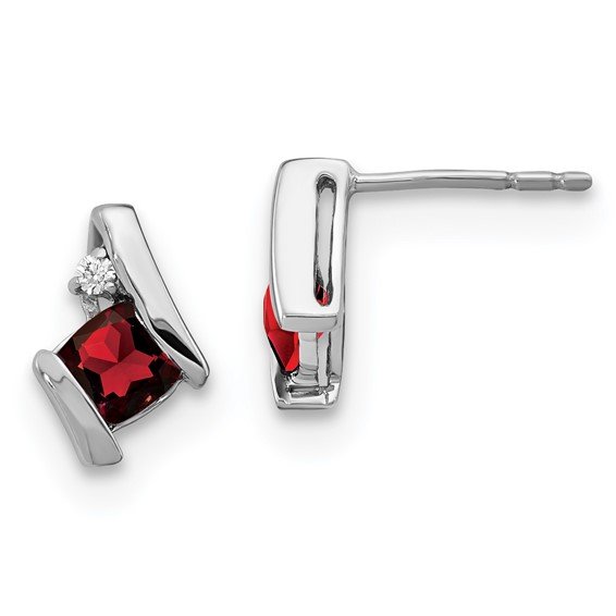 Garner and Diamond Post Earrings