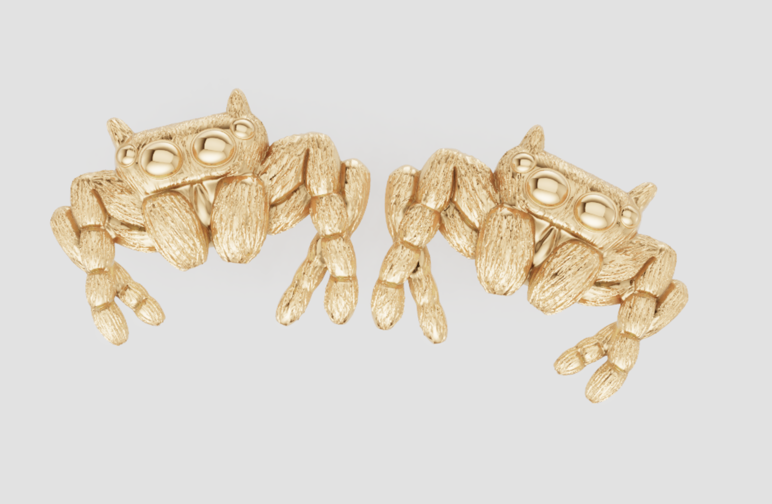 14k Yellow Gold Spider Earrings
