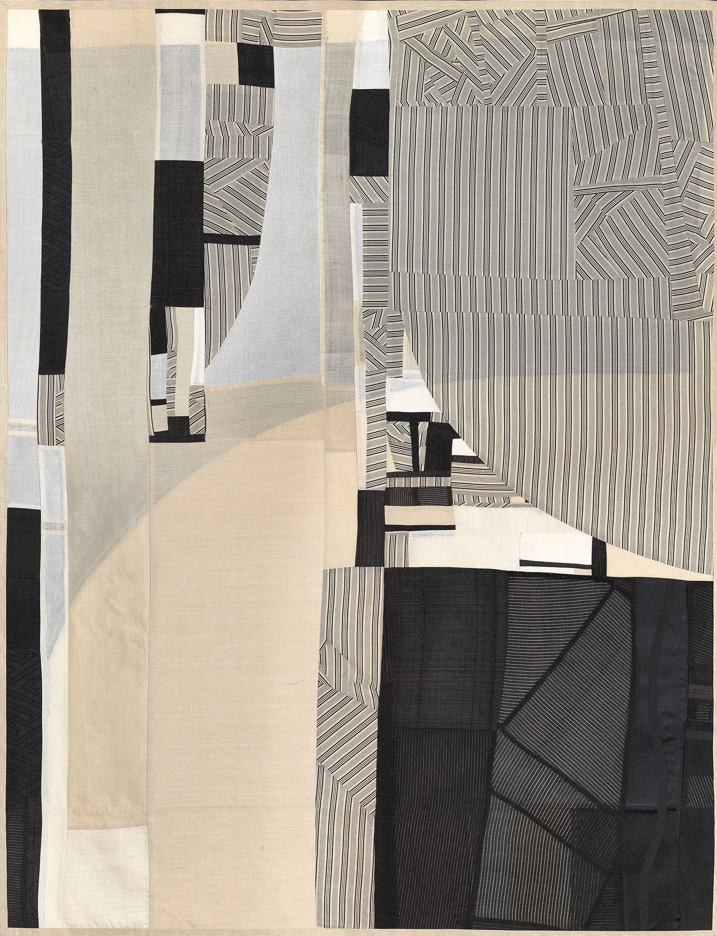 Debra Smith, Edge Of Thought Series, pieced vintage silk artwork, 34 x 26 inch