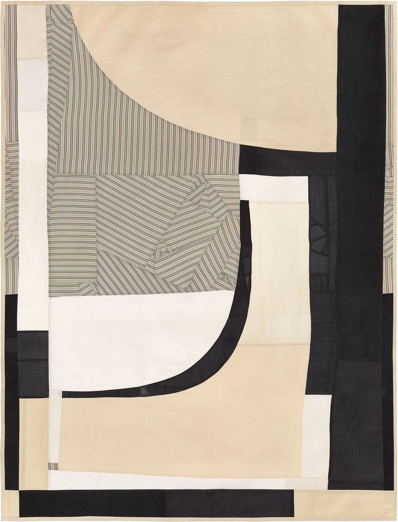 Debra Smith, Edge Of Thought Series, pieced vintage silk artwork, 34 x 26 inch