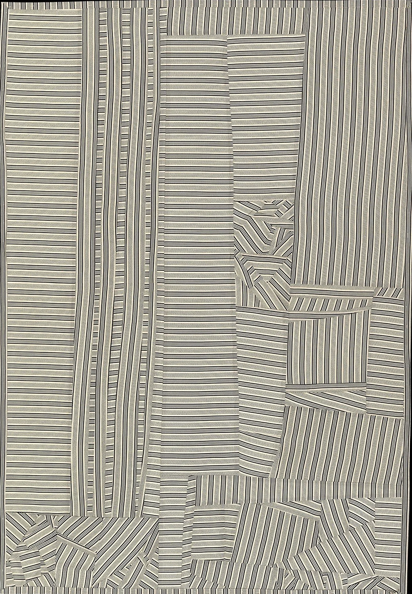 Debra Smith, Restructuring Series, pieced vintage silk artwork, 26.5 x 18.5 inch