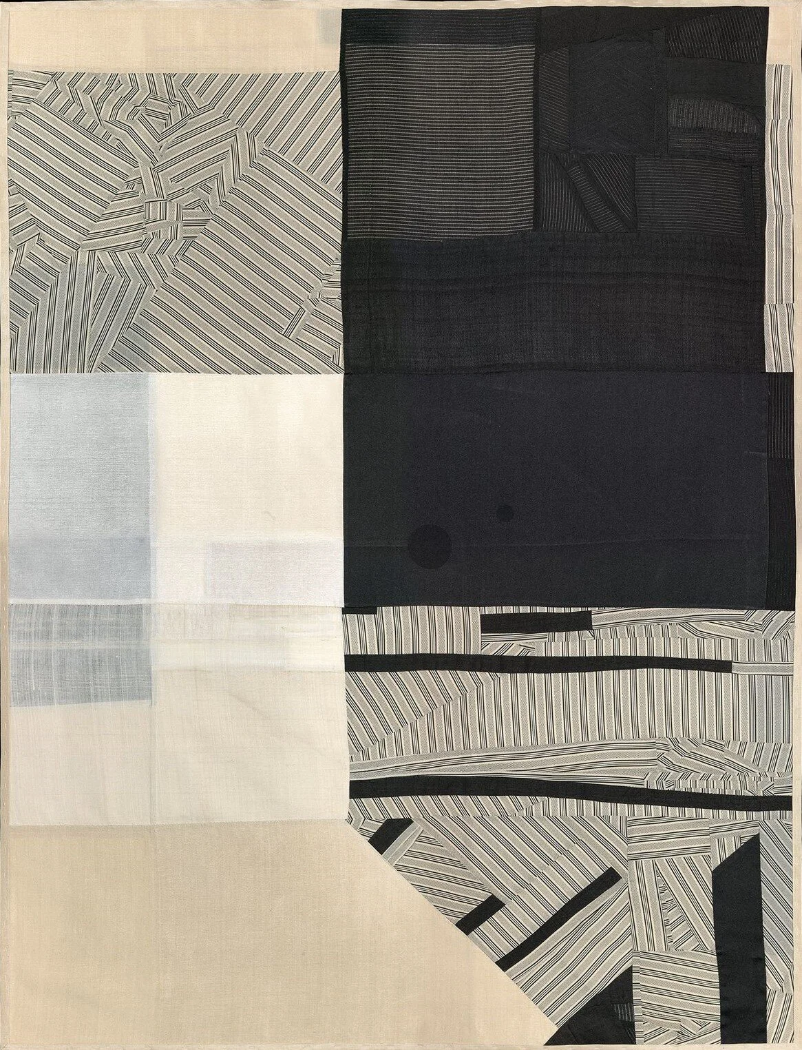 Debra Smith, Edge Of Thought Series, pieced vintage silk artwork, 34 x 26 inch