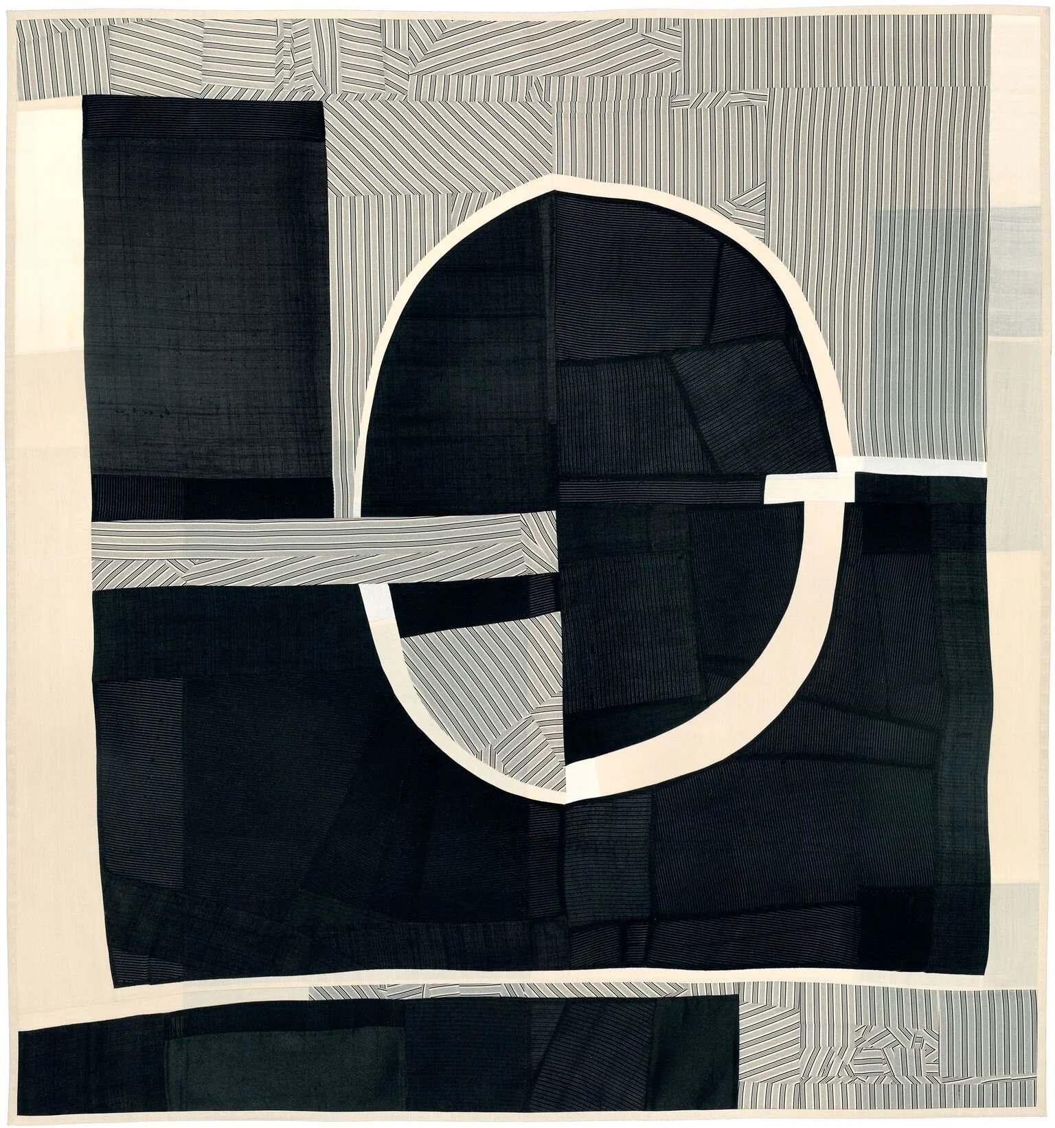 Debra Smith, Vein Of Clarity Series, pieced vintage silk artwork, 52 x 48 inch