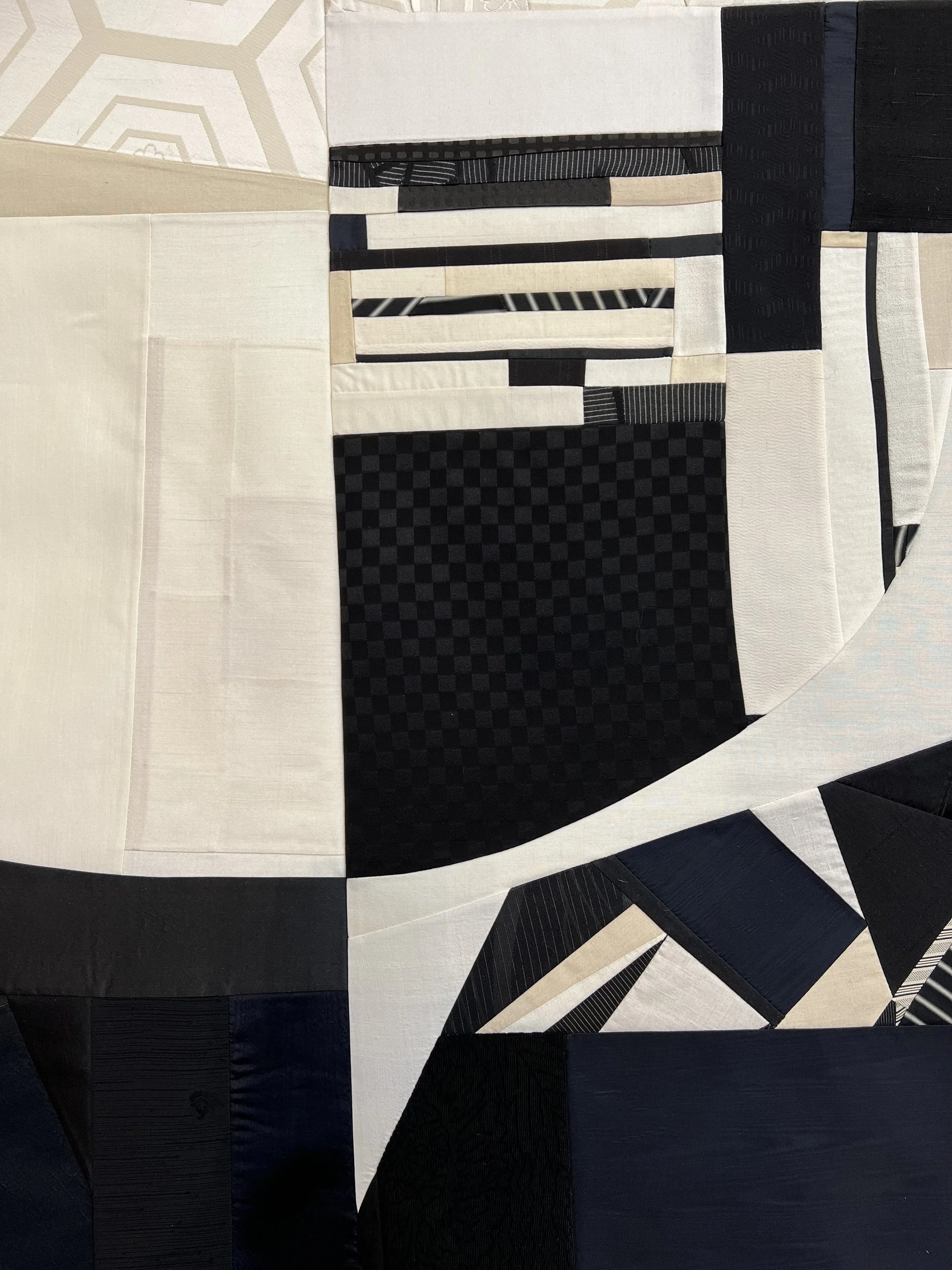 Debra Smith, Holding Light, pieced vintage silk artwork, 65 x 48.5 inch