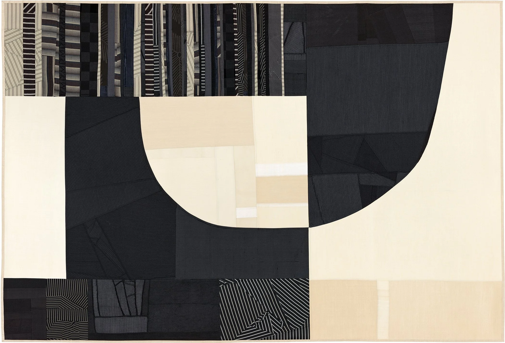 Debra Smith, Holding Light, pieced vintage silk artwork, 49 x 70.5 inch