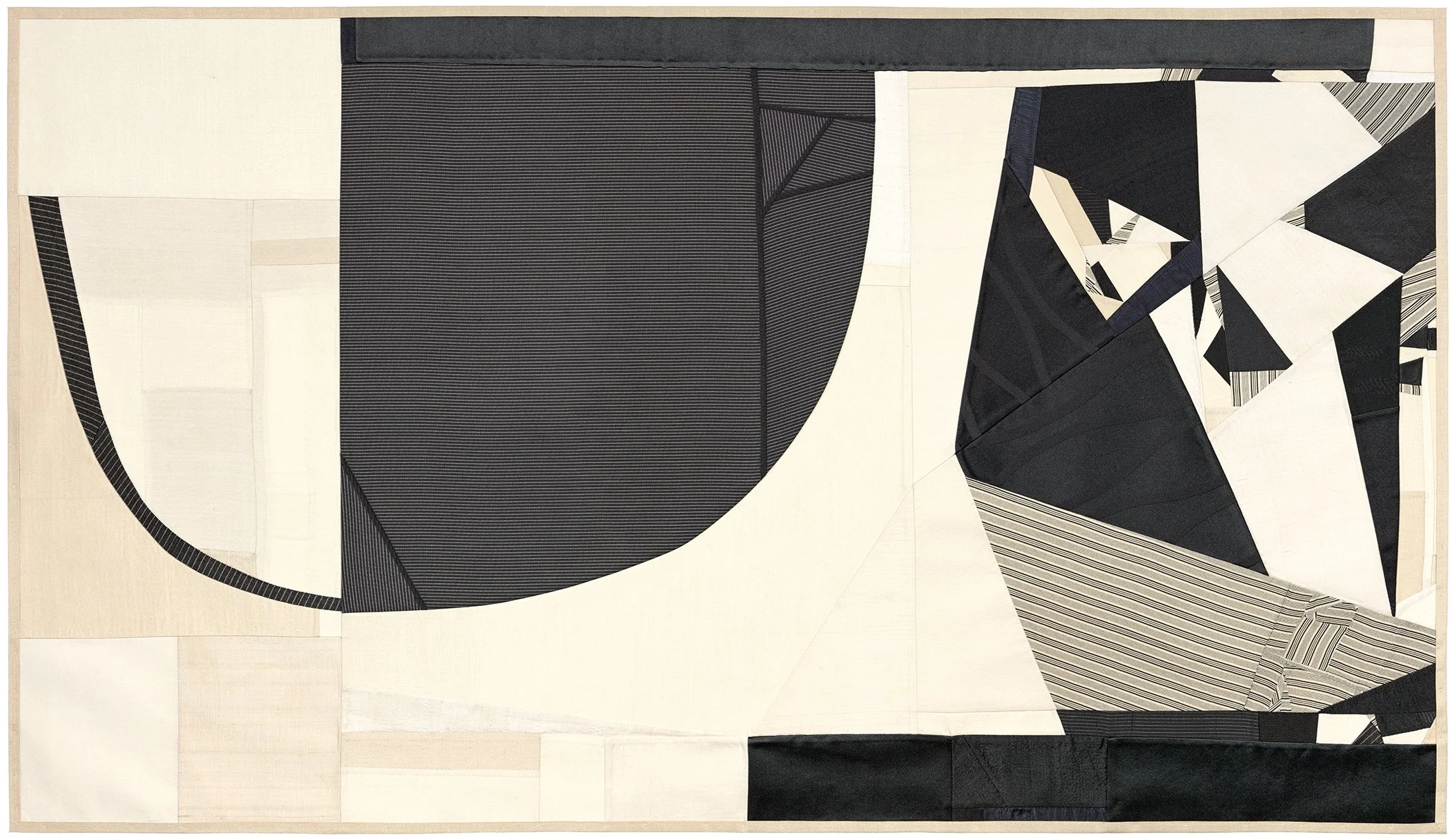 Debra Smith, Holding Light, pieced vintage silk artwork, 30 x 48.25 inch