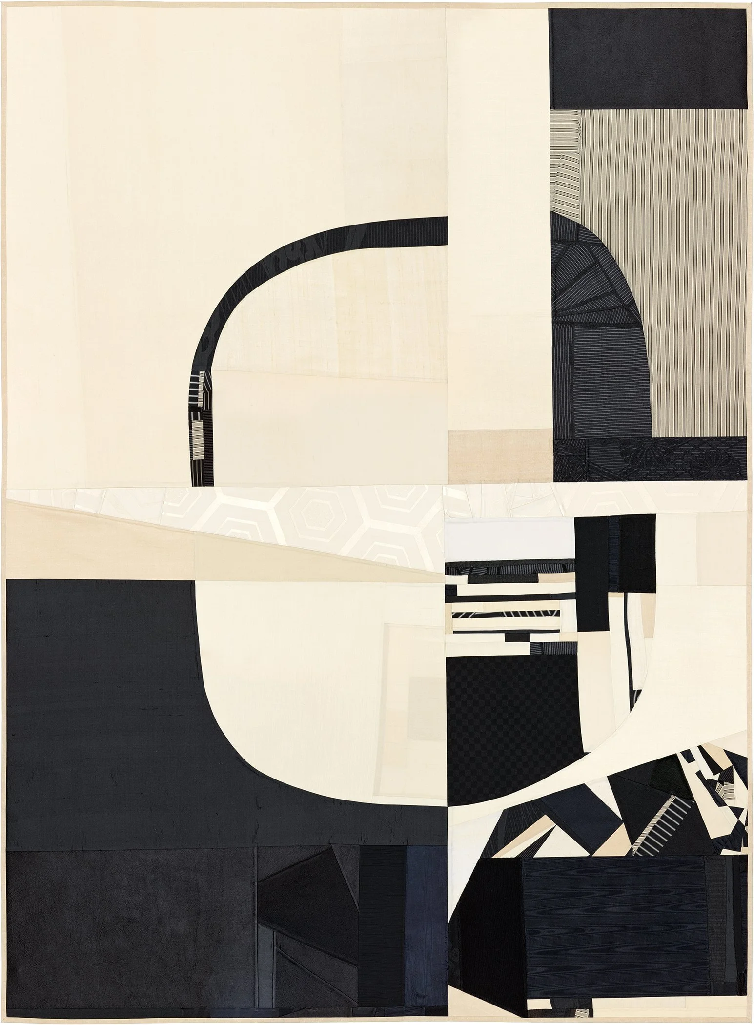 Debra Smith, Holding Light, pieced vintage silk artwork, 65 x 48.5 inch