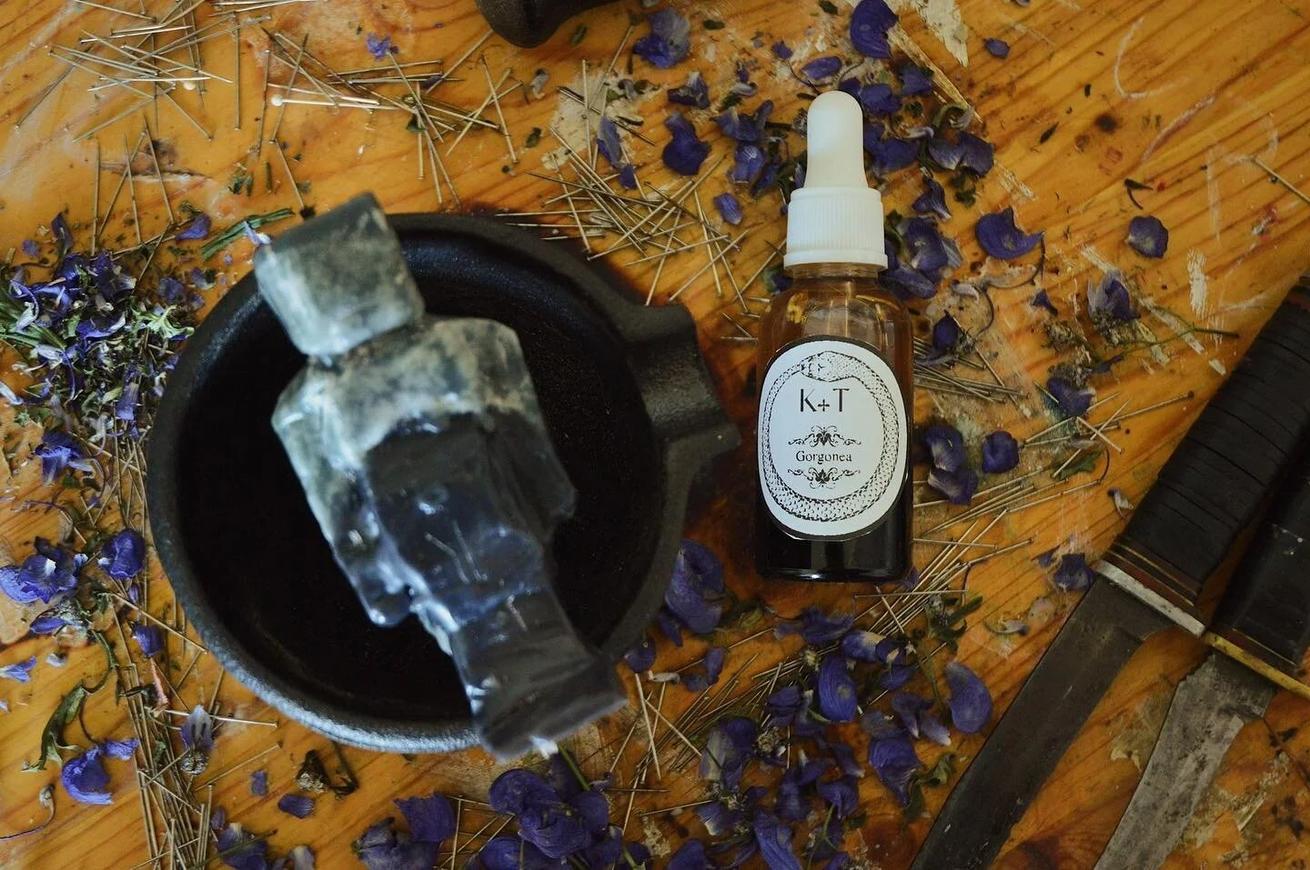 Stheno, Parthenope, Medusa; the Gorgon sisters of Anicent Greece. They have long been called on as protectors of the home, of women, and of soldiers. The Gorgoneon, the growling Gorgon's head, is a powerful apotropaic charm used since ancient times.⁠