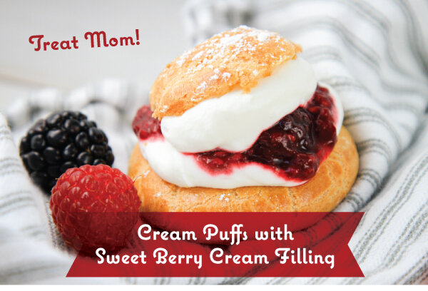 Fresh Cream Puffs with Berry Filling