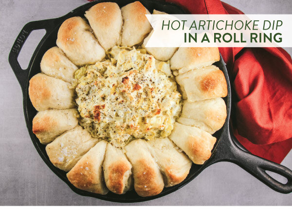 Hot Artichoke Dip in a Roll Ring