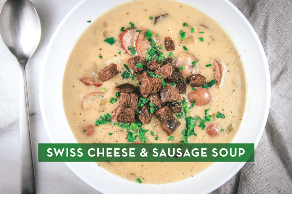 Swiss Cheese &amp; Sausage Soup