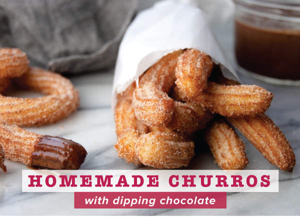 Homemade Churros with Dipping Chocolate