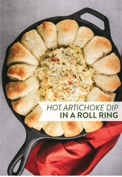 Hot Artichoke Dip in a Roll Ring