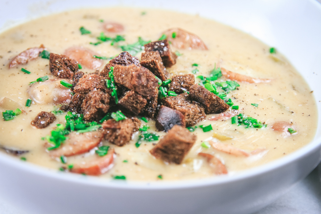Swiss Cheese &amp; Sausage Soup