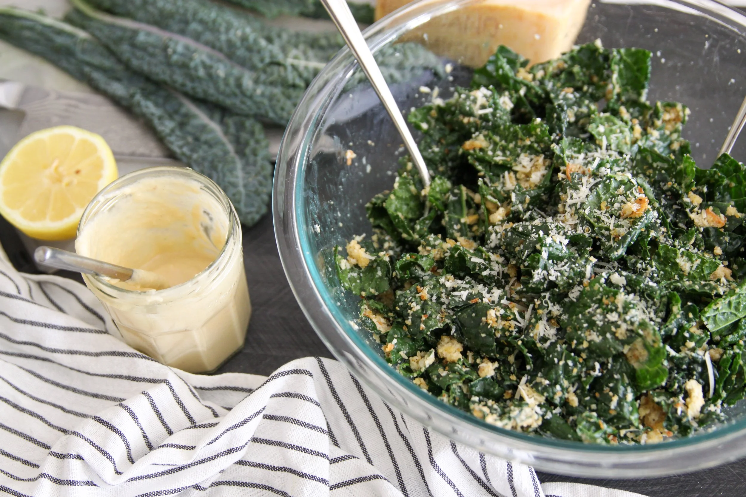 Parmesan Crunch Kale Caesar Salad