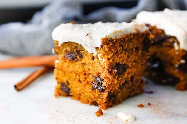 Chocolate Chip Pumpkin Cake with Brown Butter Cream Cheese Frosting