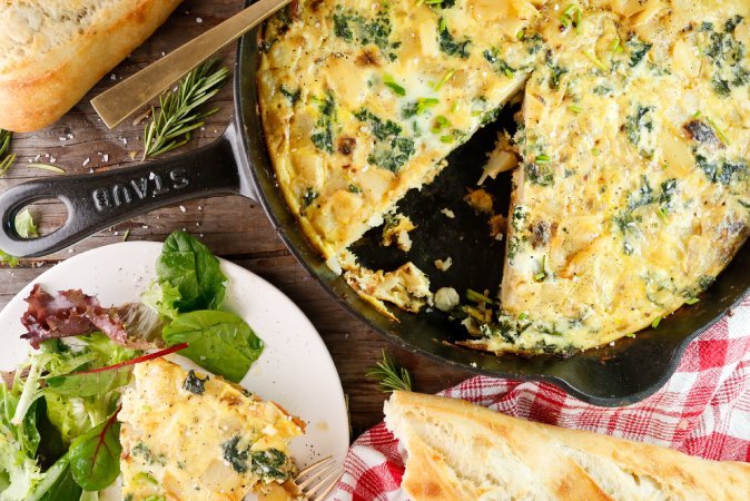 Kale, Potato, and Roasted Garlic Frittata