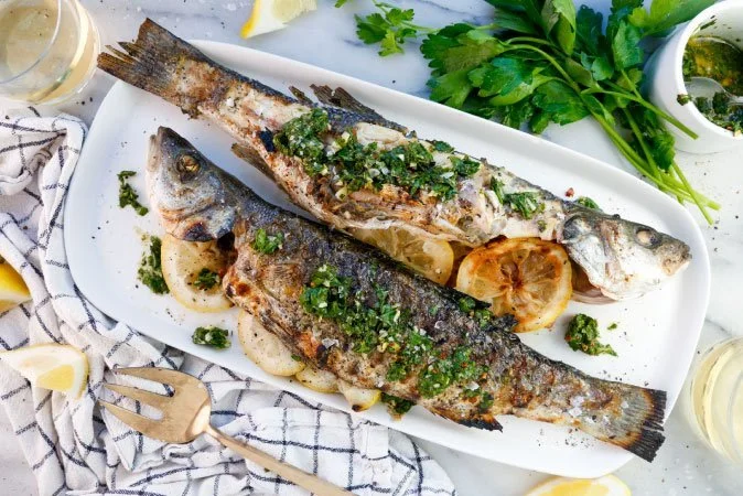 Grilled Branzino with Summer Gremolata