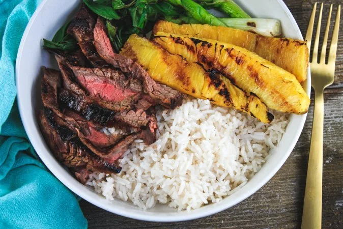 Pineapple Teriyaki Flank Steak on the Grill