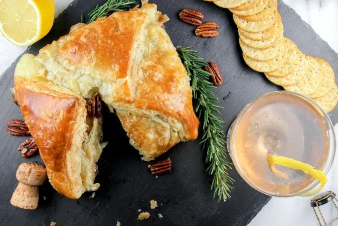 Baked Brie with Caramelized Pears and Walnuts
