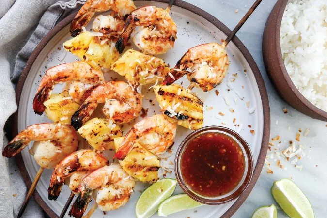 Grilled Coconut Shrimp with Sweet Chili Sauce