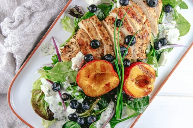 Grilled Nectarine and Chicken Salad