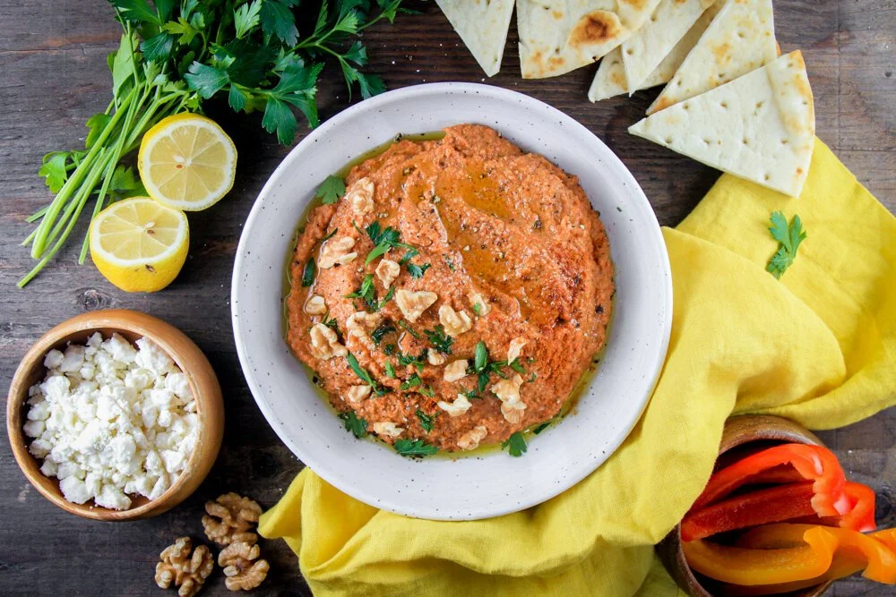 Muhammara (Roasted Red Pepper and Walnut Dip)