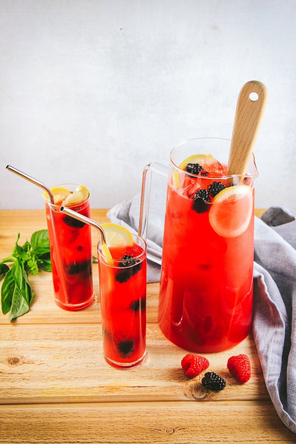 Wild Berry and Basil Lemonade