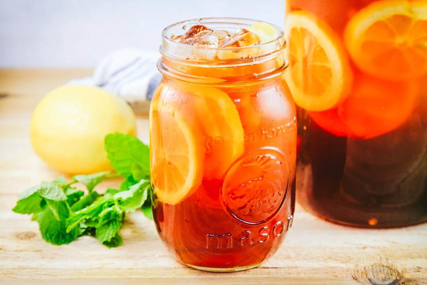 Lemon, Ginger, and Mint Sweet Iced Tea