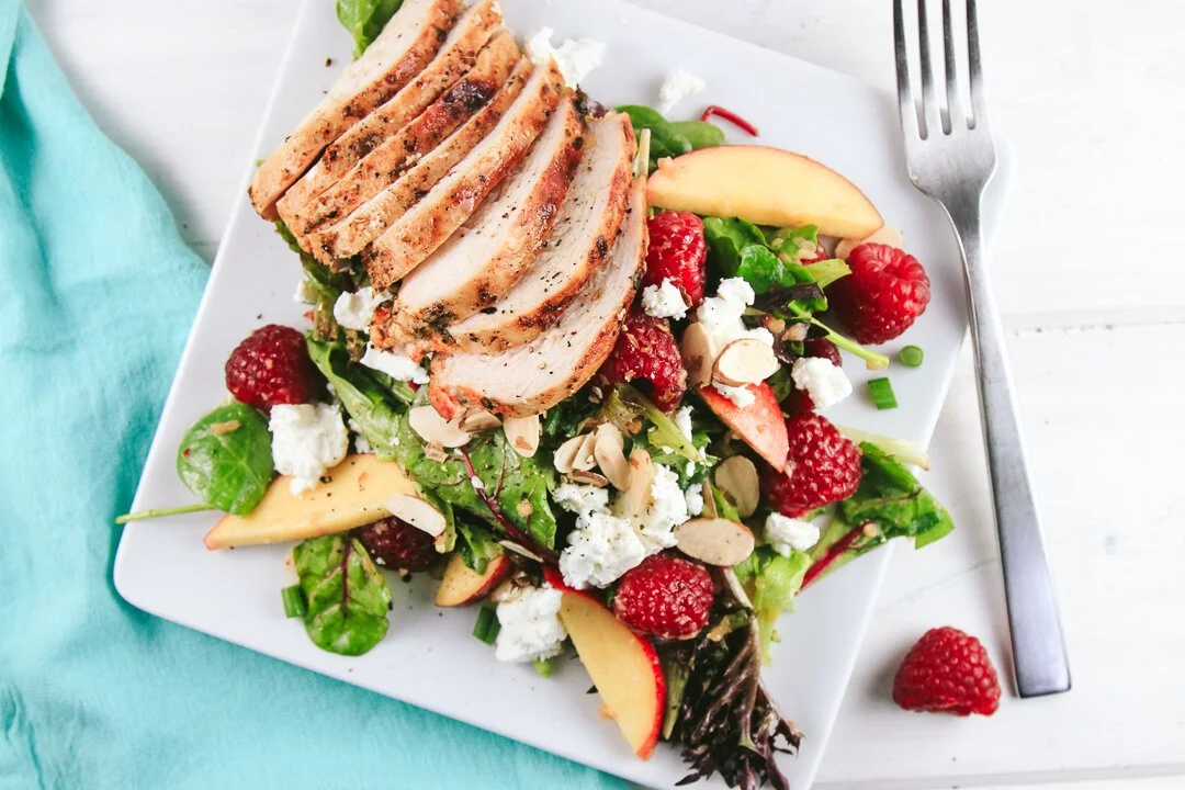 Nectarine, Raspberry &amp; Grilled Chicken Salad