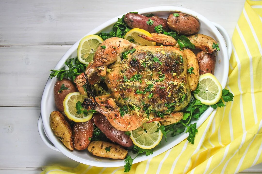 Lemon Roasted Chicken with Fingerling Potatoes