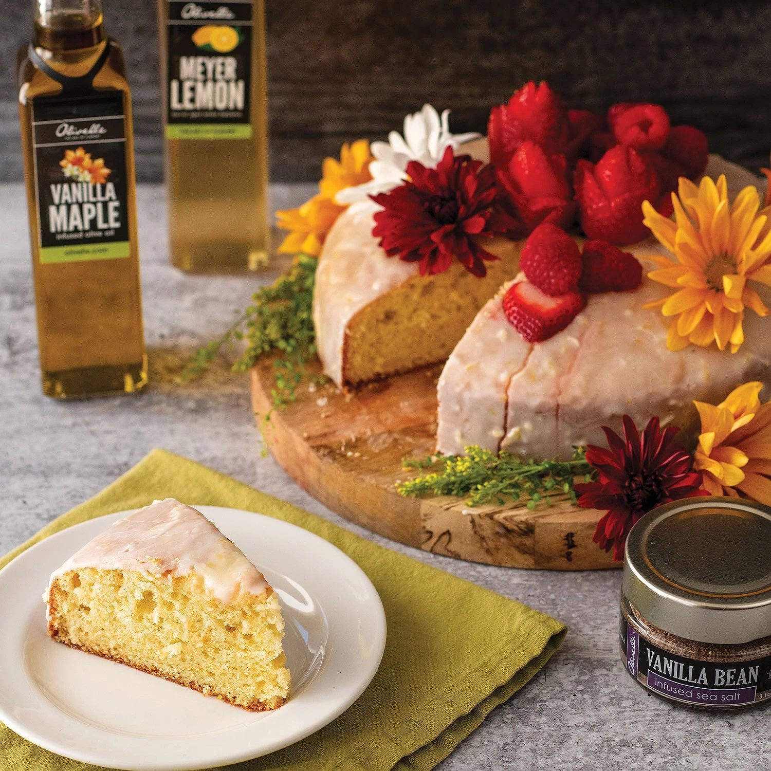 Classic Olive Oil Cake with Lemon Icing