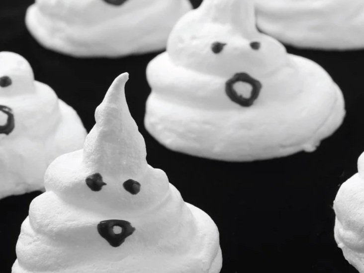 Ghostly Meringue Cookies