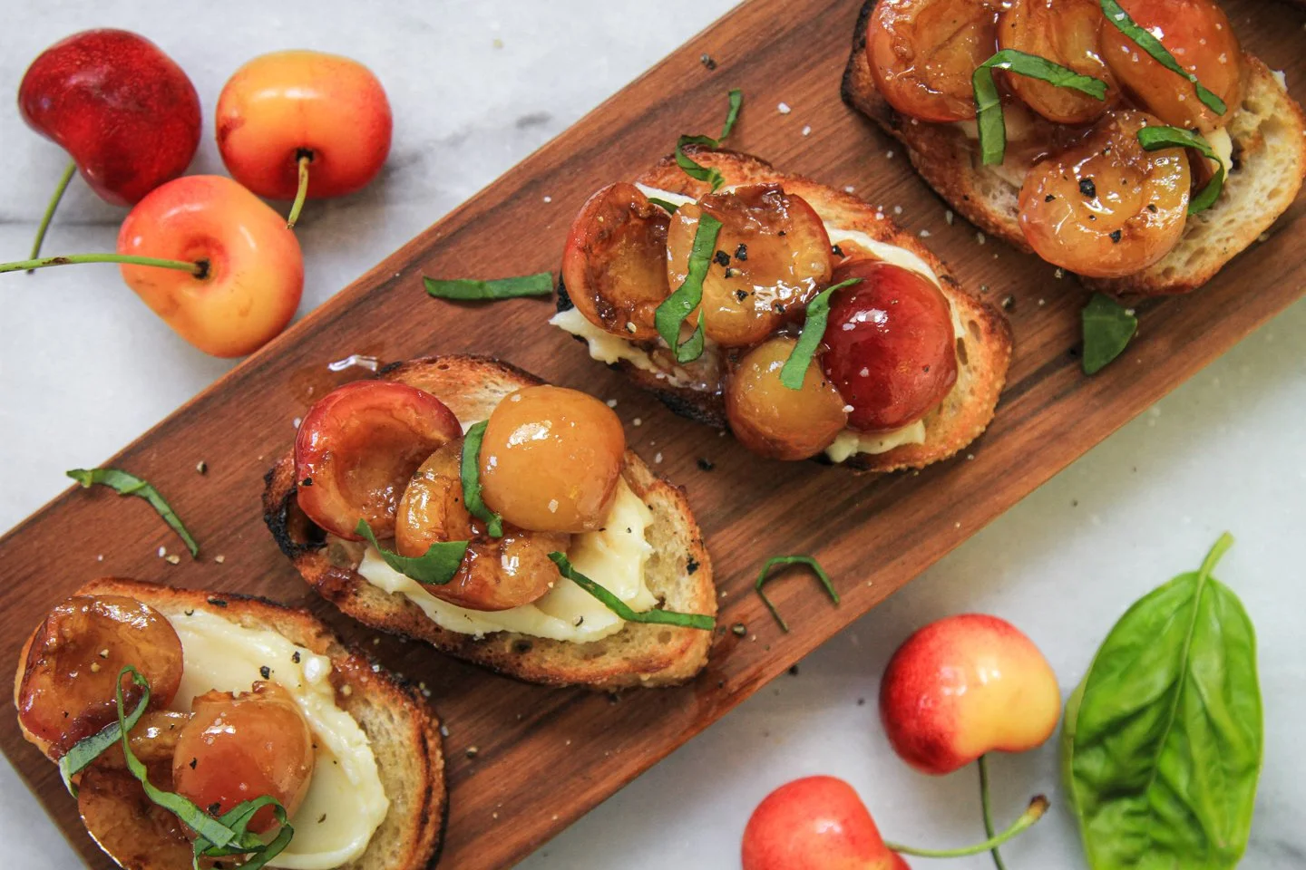 Grilled Cherry &amp; Brie Crostini